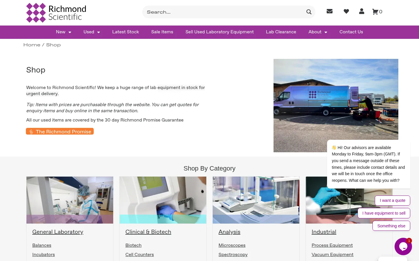 Richmond Scientific website screenshot